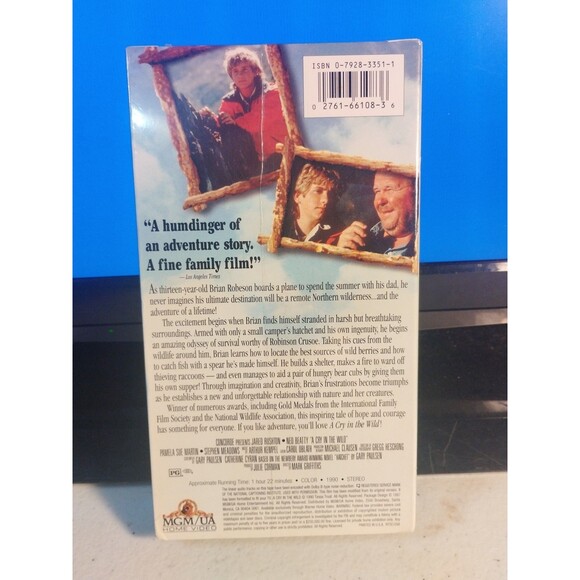 A Cry In The Wild 1990 VHS MGM / UA Watermarked - New & Sealed - Picture 3 of 3